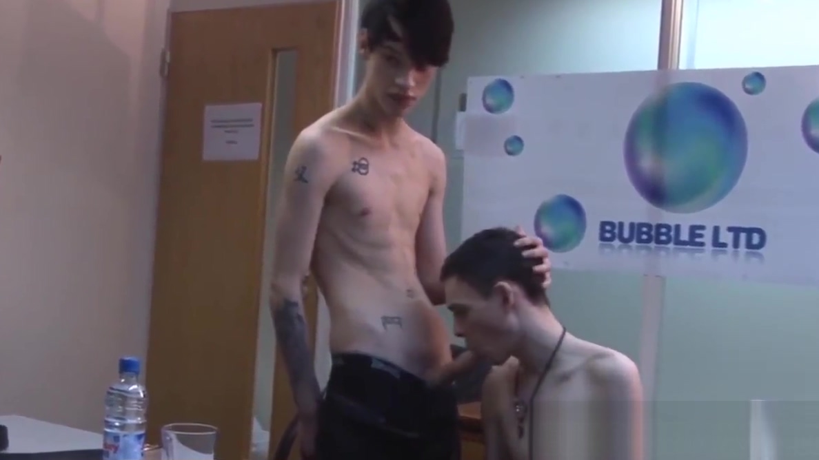 Skinny Euro twinks bareback during an office meeting