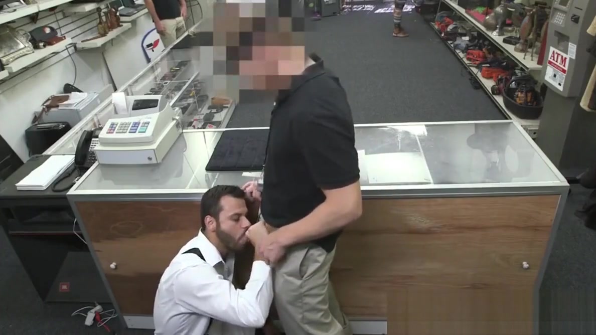 Handsome guy dicked in bathroom by kinky big dick stud
