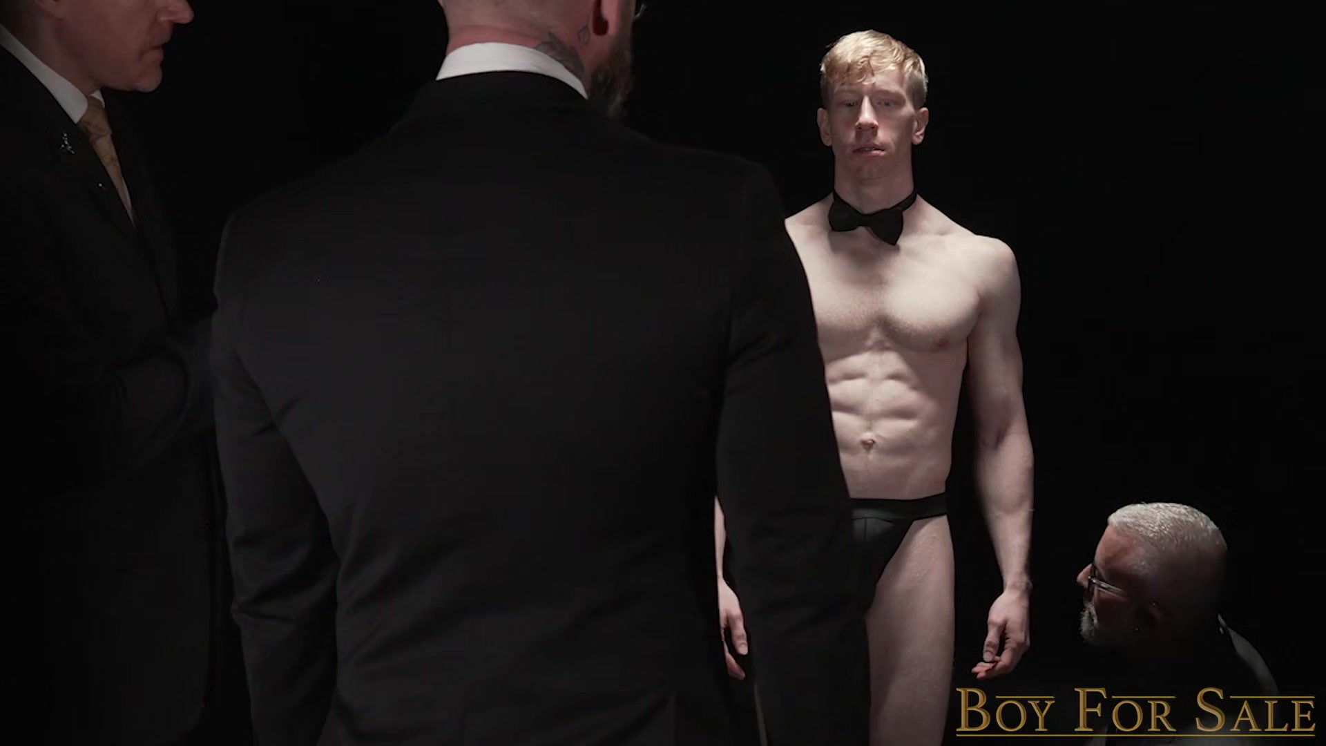 Twink slave boy gets appraised before going up for auction