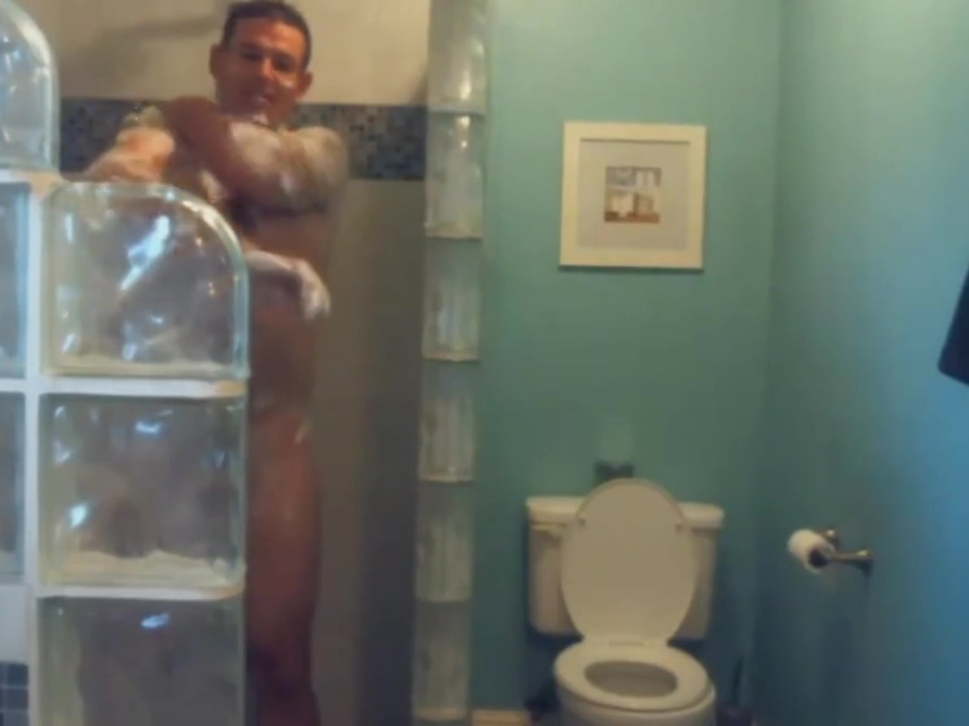 military Step dad cums and takes a shower