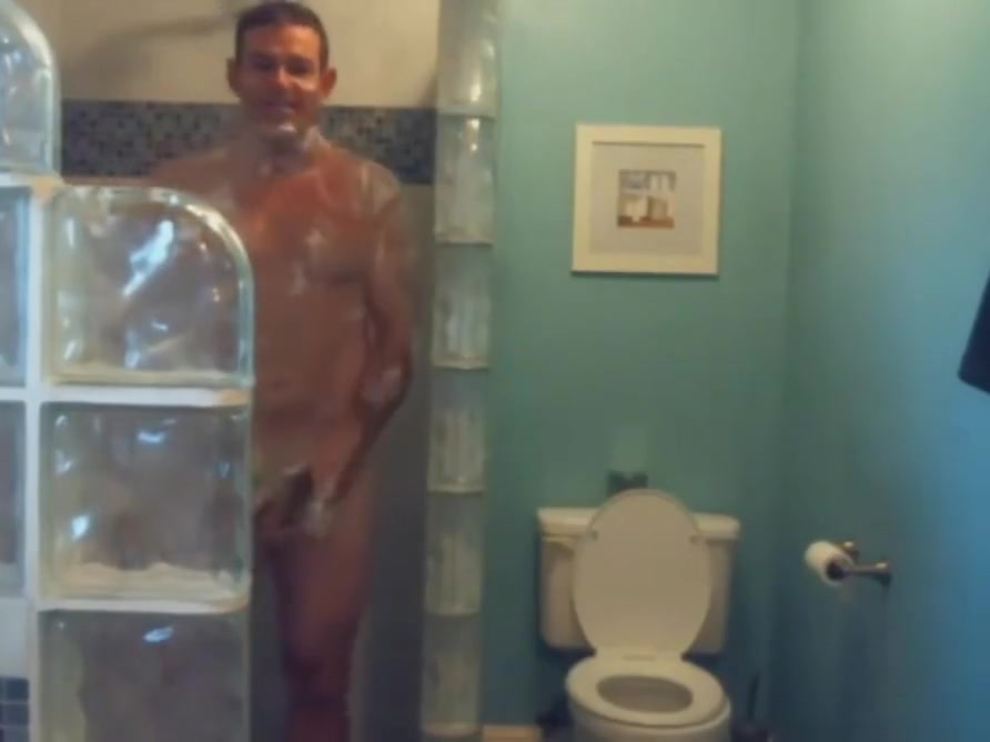 military Step dad cums and takes a shower