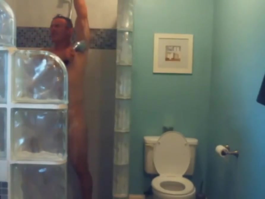 military Step dad cums and takes a shower