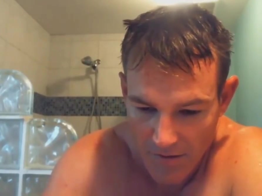 military Step dad cums and takes a shower