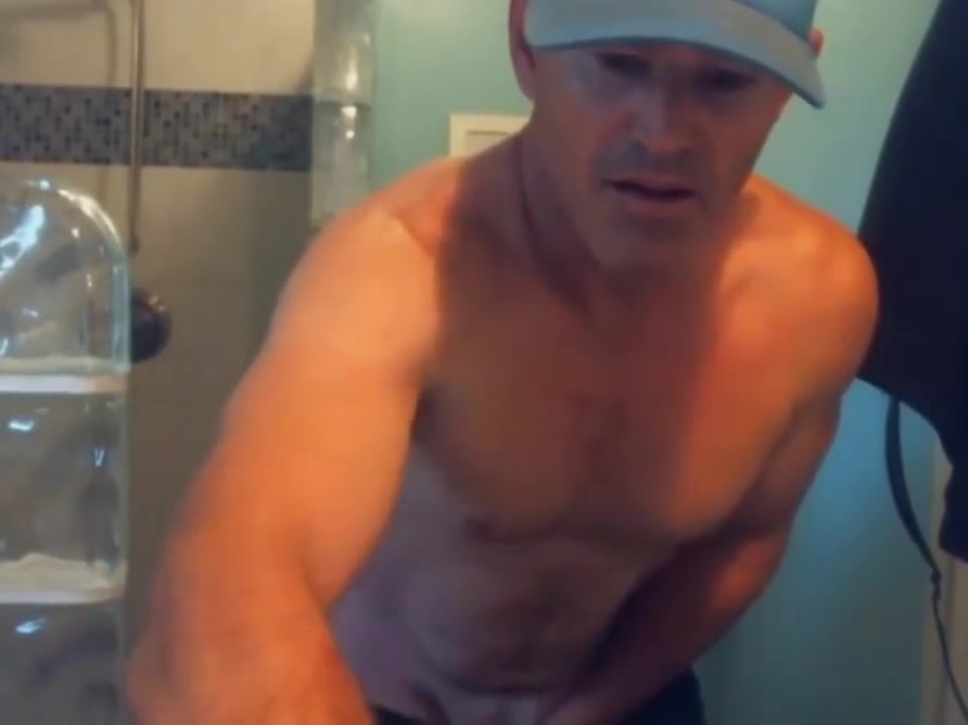 military Step dad cums and takes a shower