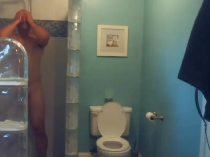 military Step dad cums and takes a shower