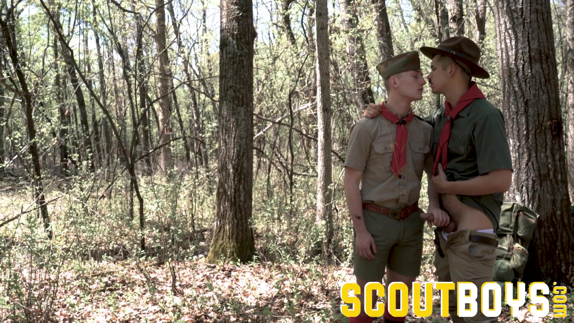 Dom hung scoutmaster with mustache fucks twink hard and raw
