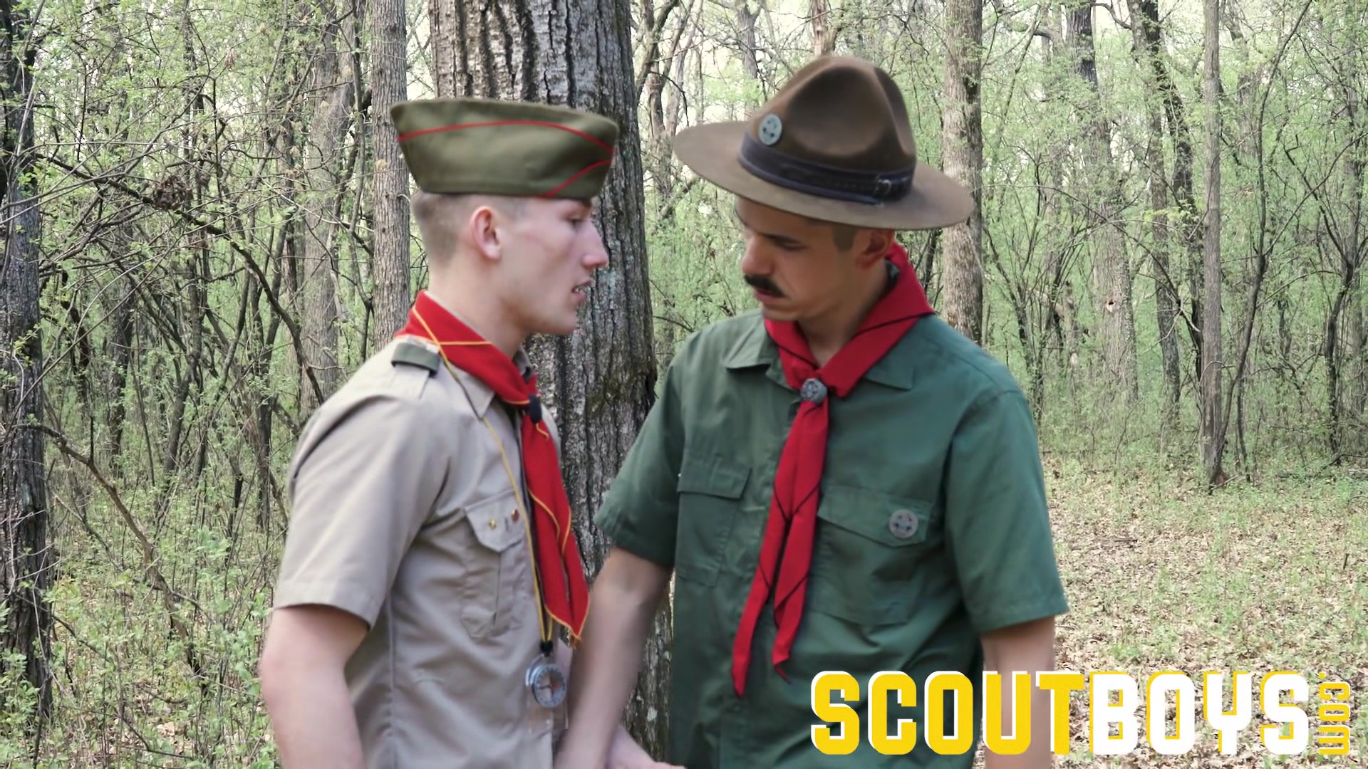 Dom hung scoutmaster with mustache fucks twink hard and raw