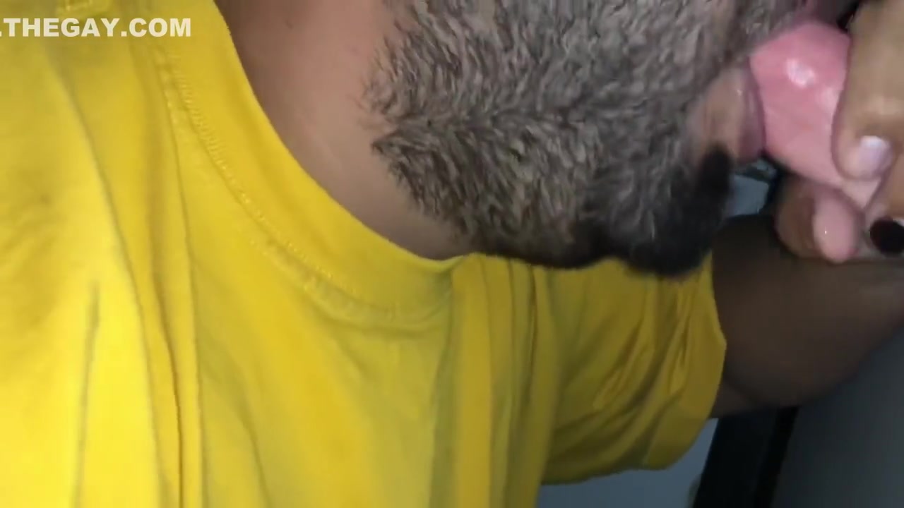 Sucking a nice big white dick at a Gloryhole