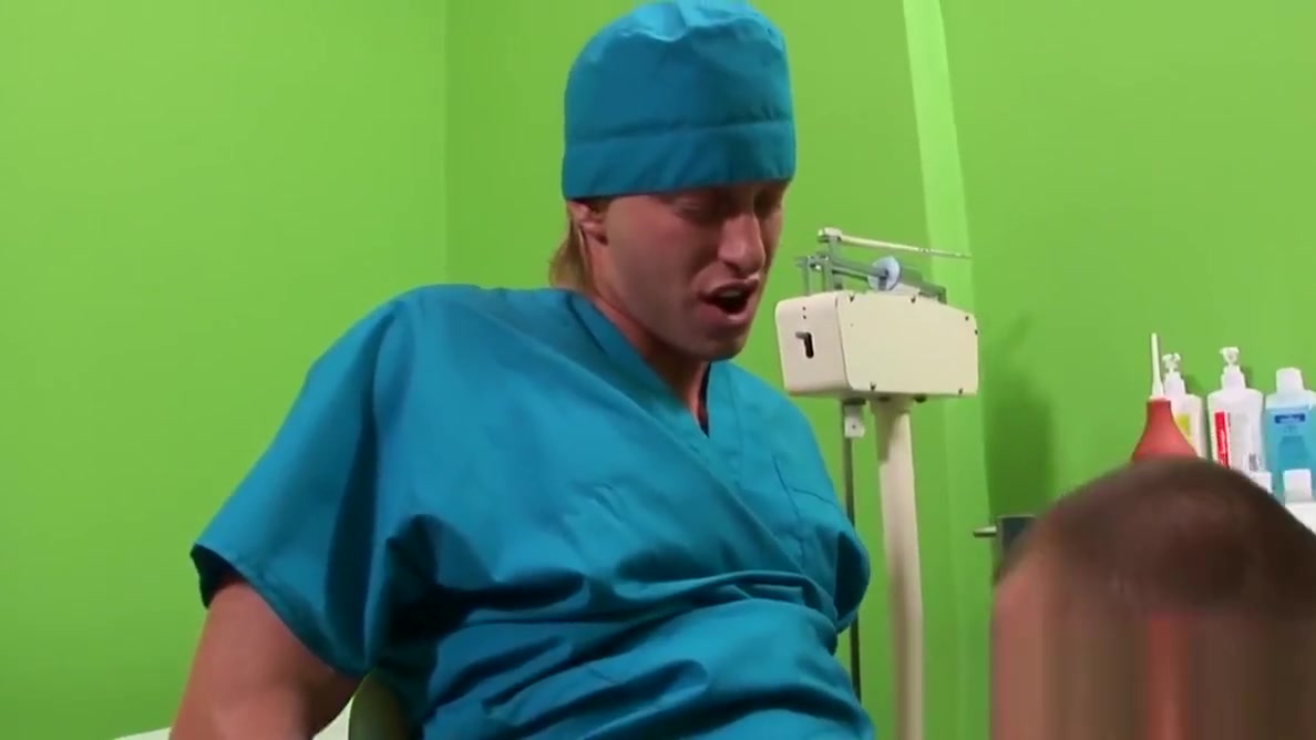 Skinny twink gets toyed and ass fucked by a hung doctor