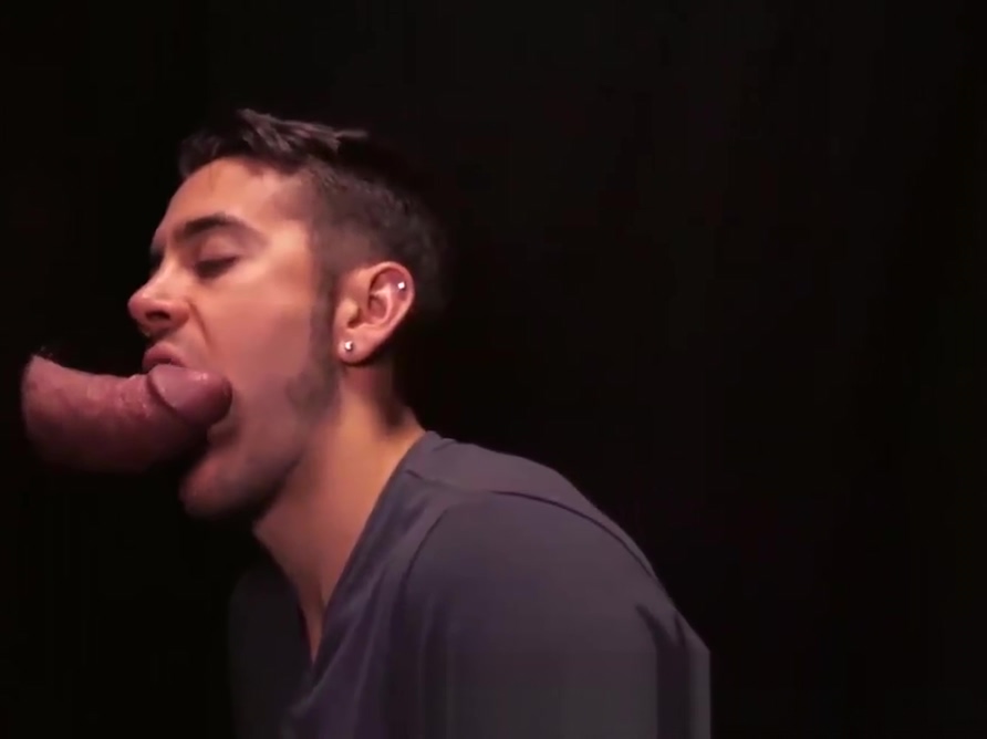 Hot glory hole blowjob and deepthroat with twink and Step daddy