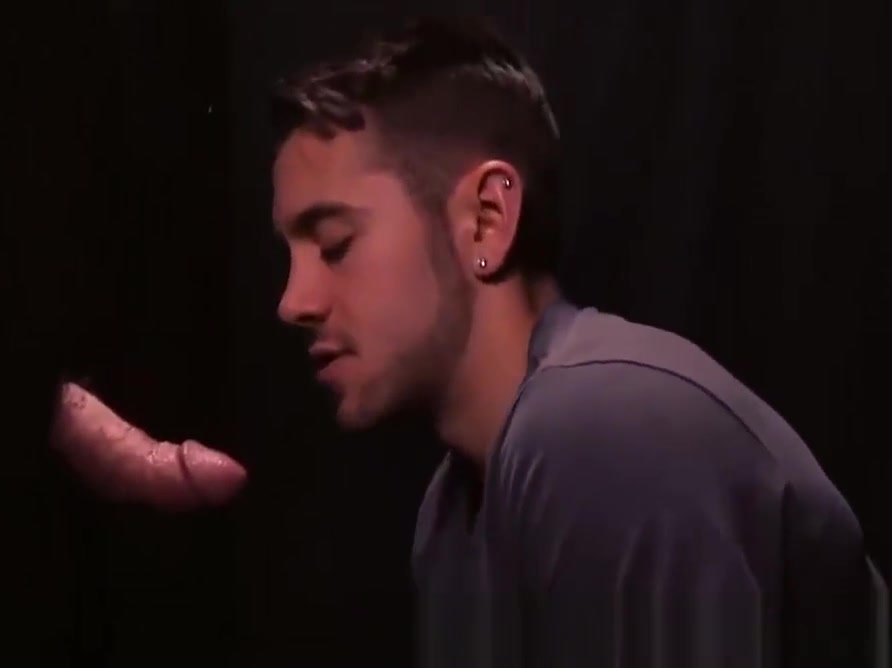 Hot glory hole blowjob and deepthroat with twink and Step daddy