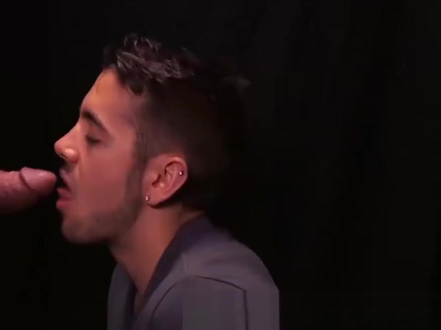 Hot glory hole blowjob and deepthroat with twink and Step daddy