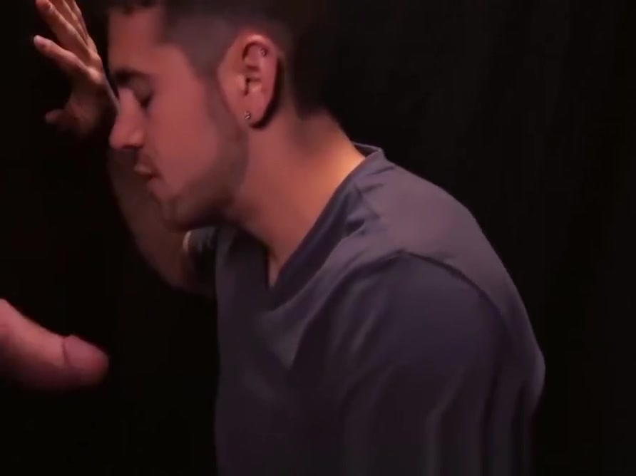 Hot glory hole blowjob and deepthroat with twink and Step daddy