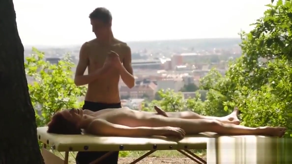 Euro twink fuck massaged while having an awesome view
