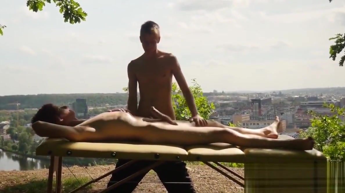 Euro twink fuck massaged while having an awesome view