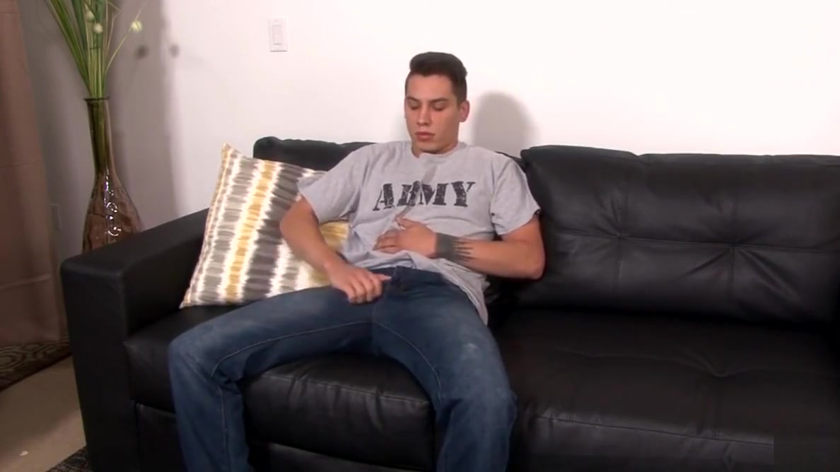 Straight Military Dude Jerking VERY Big Uncut Cock