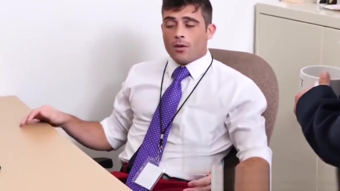 Three office studs are having a post work ass pounding party
