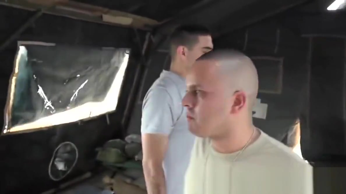 Military morning drill includes bareback sex and blowjobs