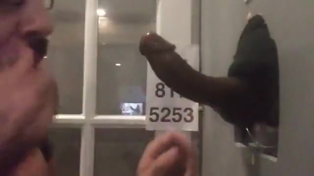 Curved Up Black Cock Gets Sucked-Off at Philadelphia Glory Hole