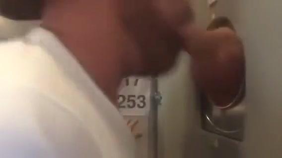 White Cock Pumps Out Load at Philadelphia Gloryhole
