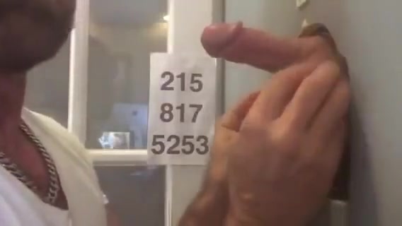 White Cock Pumps Out Load at Philadelphia Gloryhole