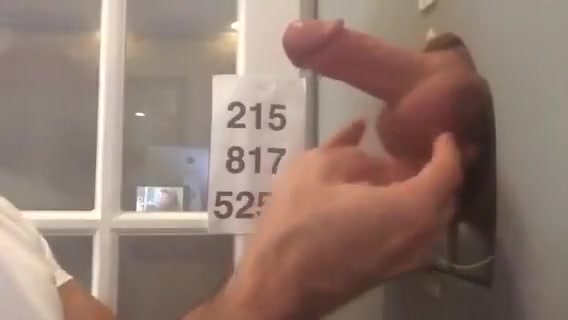 White Cock Pumps Out Load at Philadelphia Gloryhole