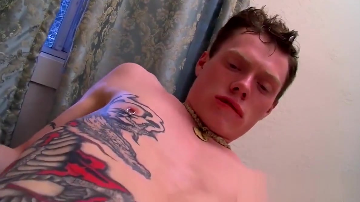 Young cocktease Aaron eats lush spunk after kinky solo
