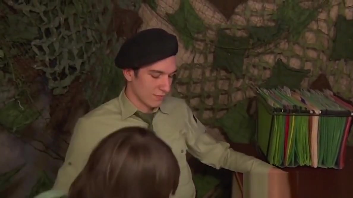 Military interview turns into hardcore bareback anal action