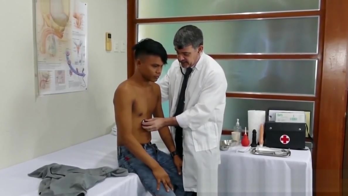 Young Asian asshole penetrated with cock and toys by doctor