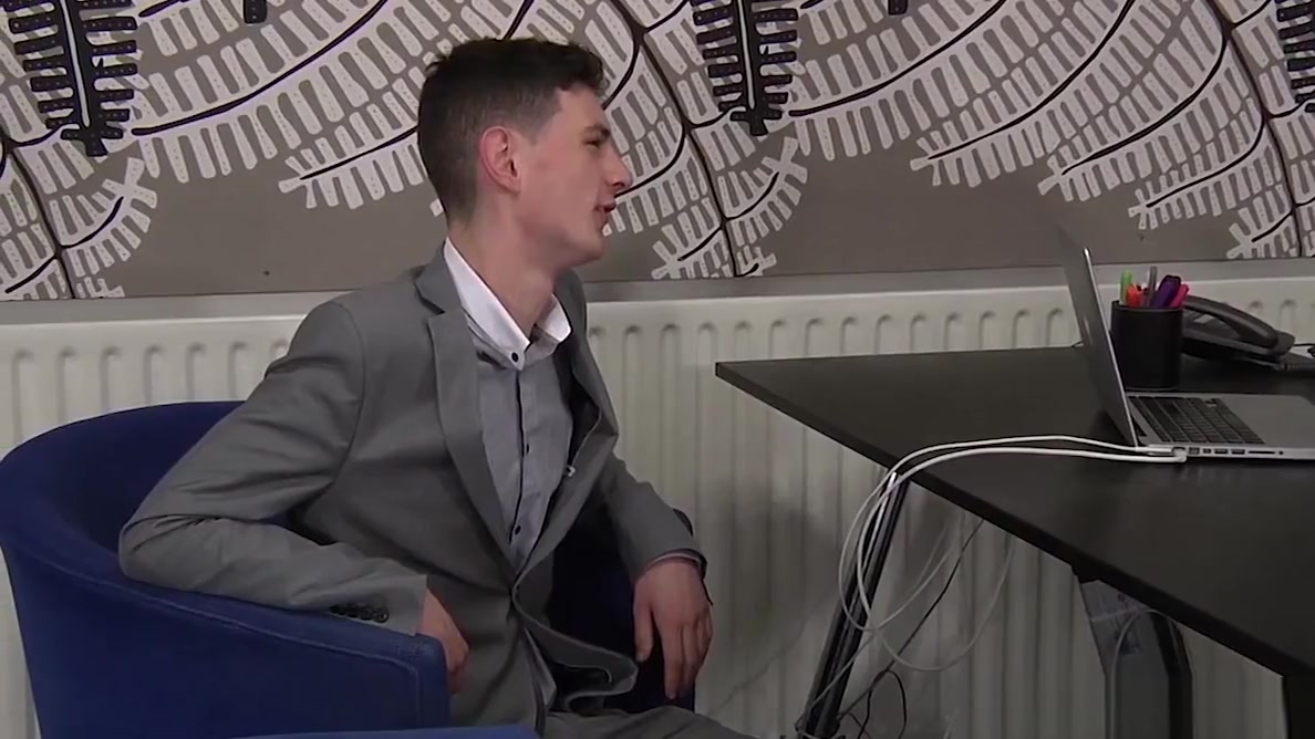 Skinny twink and his boss suck off each other in the office