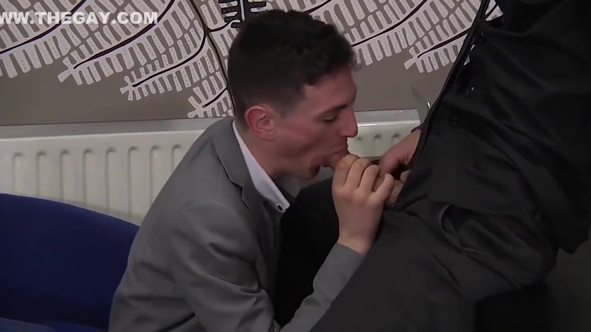 Skinny twink and his boss suck off each other in the office