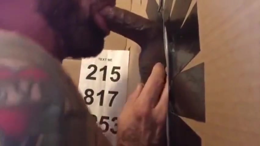 White Muscle Swallows Young Black at Philly Gloryhole