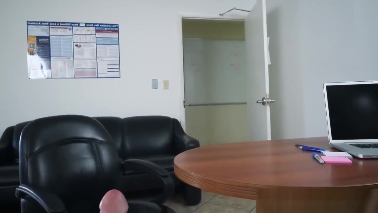 Office boss assfucks suited stud in POV