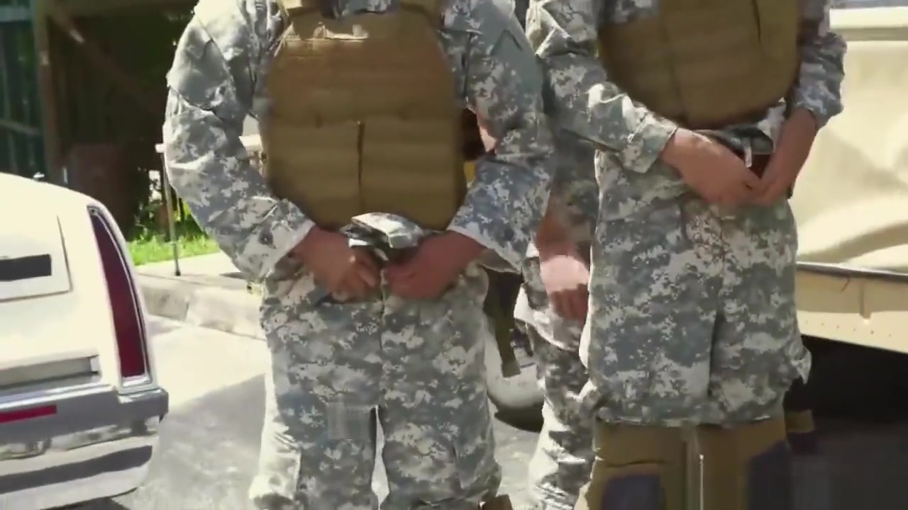 Jackson's muscular military mens penis hot gay blowjob with