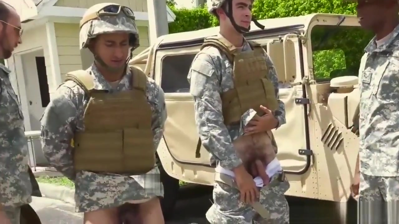 Jackson's muscular military mens penis hot gay blowjob with
