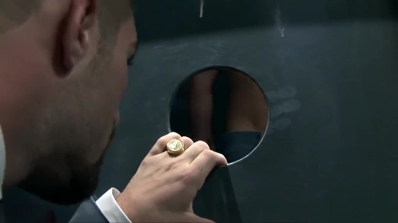 gloryhole with 2 suit guys