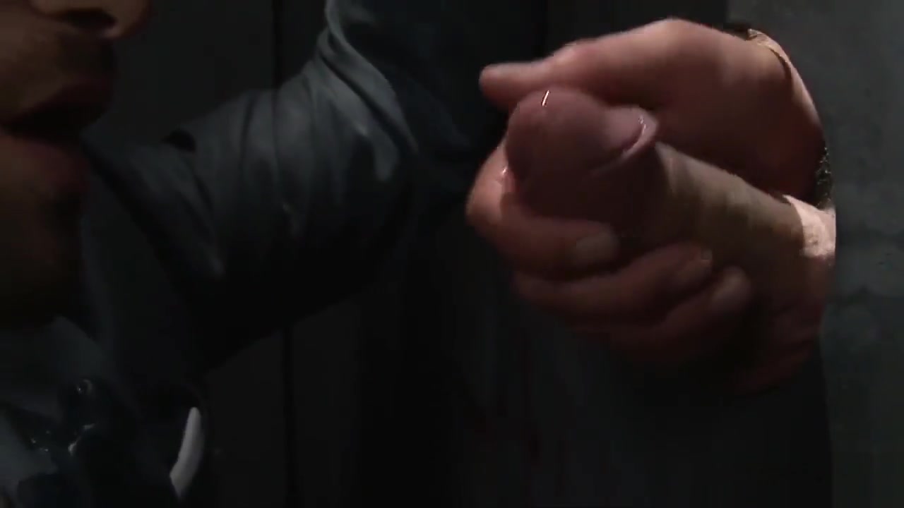 gloryhole with 2 suit guys