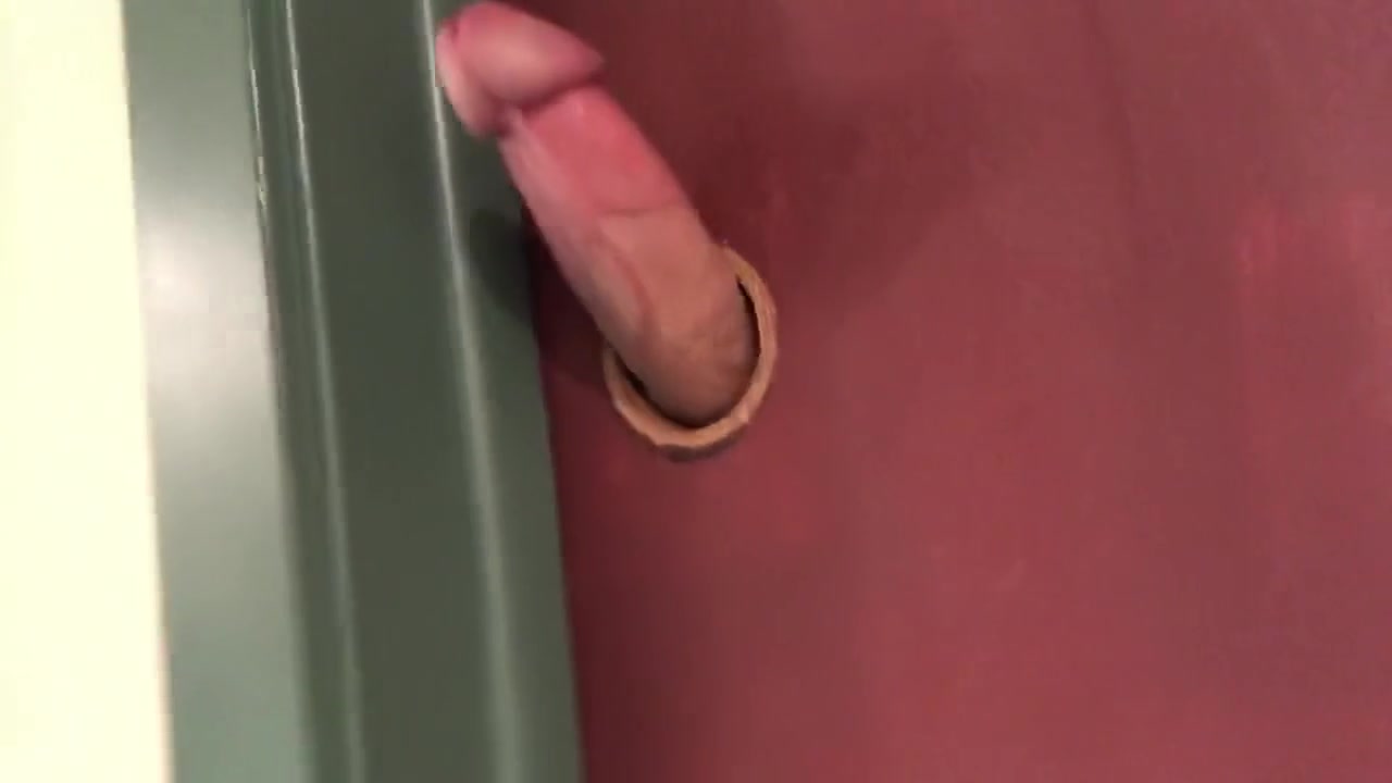 Gloryhole in our basement. Young married couple having fun with each other