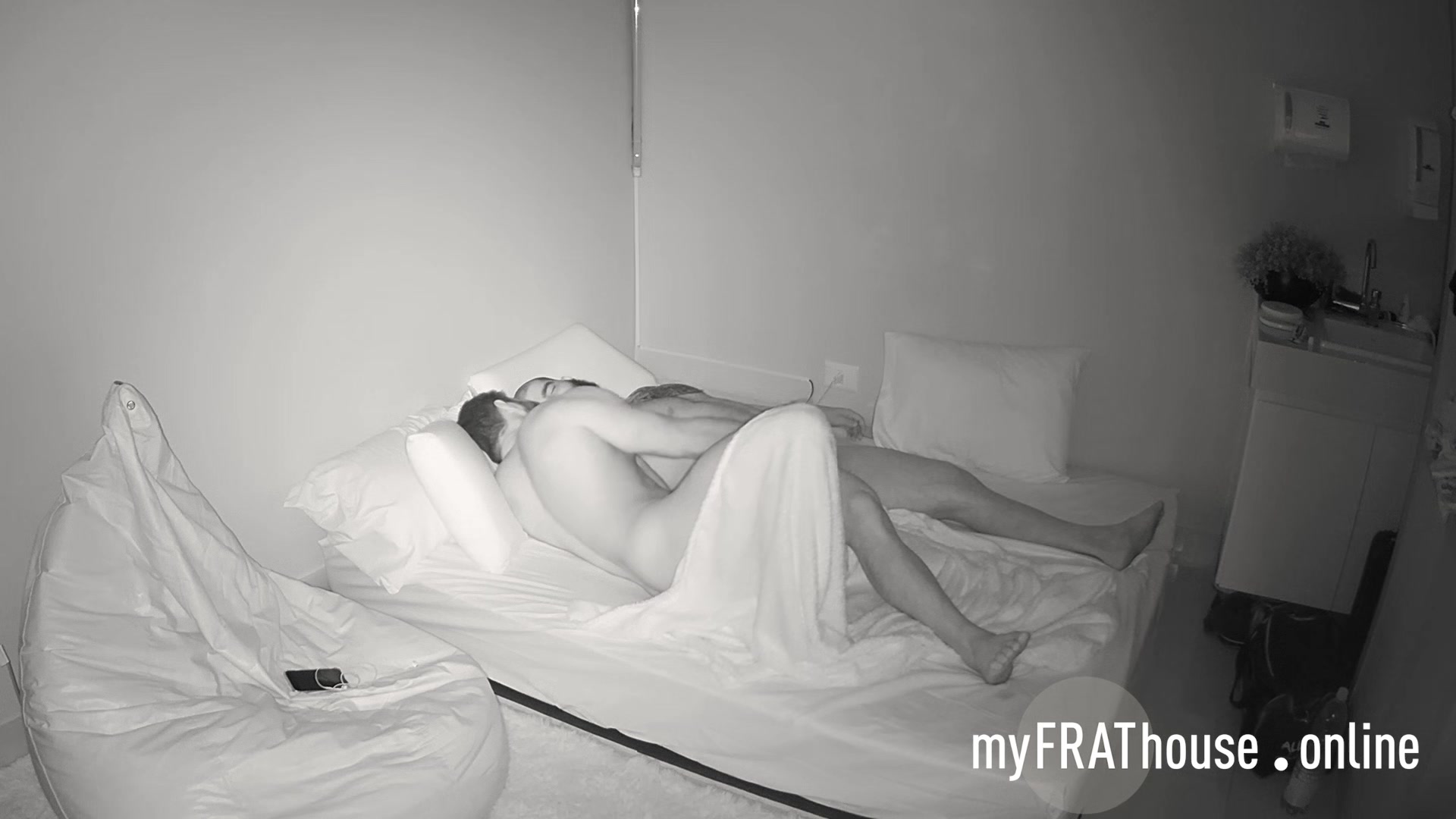 Gay jerking off and blow job at night