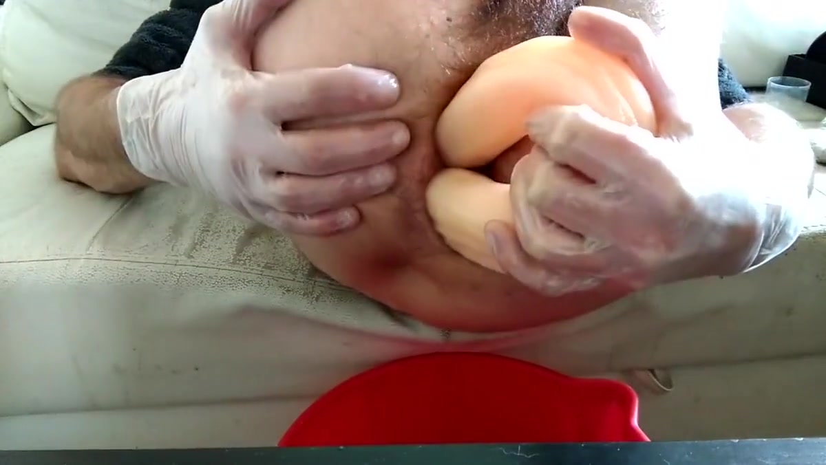 Anal prolapse and fisting , deep anal long dildo