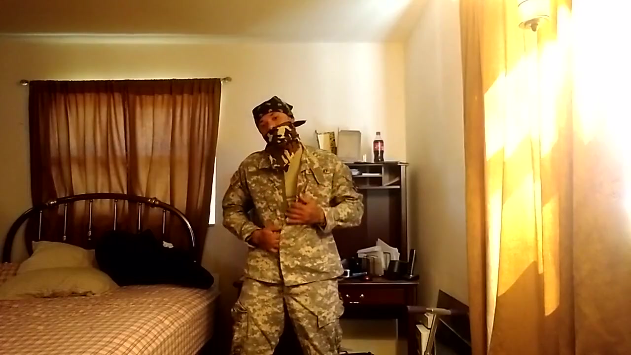 Army Guy Stripping And Masturbating ( 1)