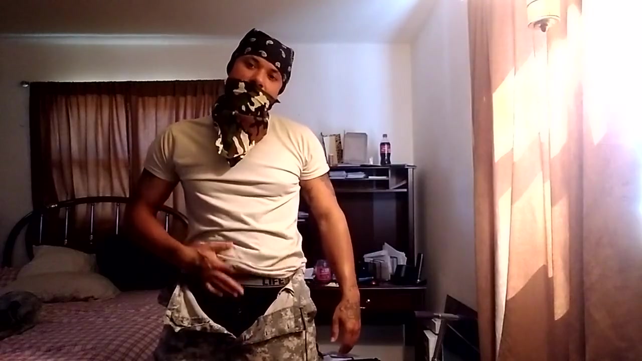 Army Guy Stripping And Masturbating ( 1)