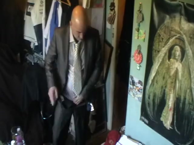 irish business man big cock edging jerk-off in office