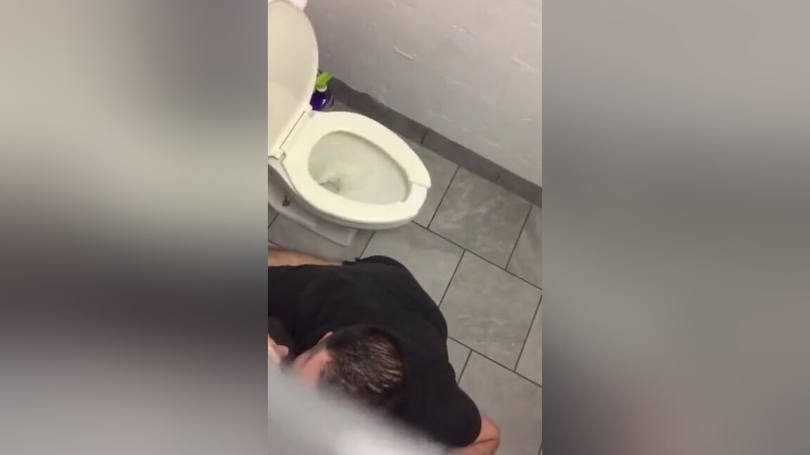 Getting my uncut dick sucked by gloryhole