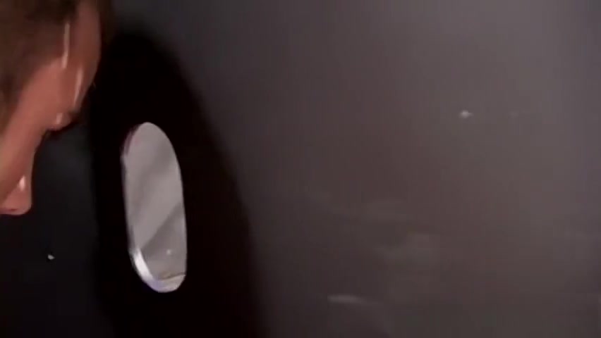 Horny dudes jerking off their dicks in a glory hole session