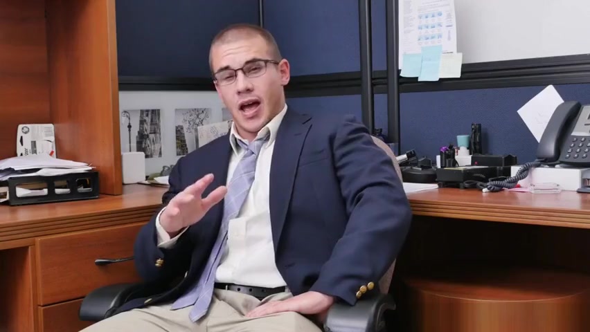 Handsome office hunk assfucked by the boss