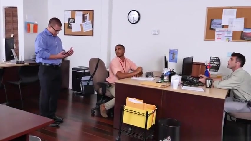 Handsome office hunk assfucked by the boss