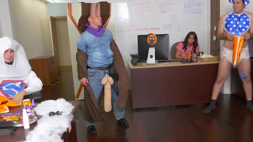 Halloween party at the office goes gay
