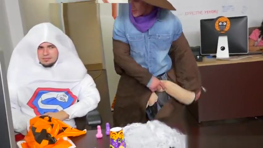 Halloween party at the office goes gay