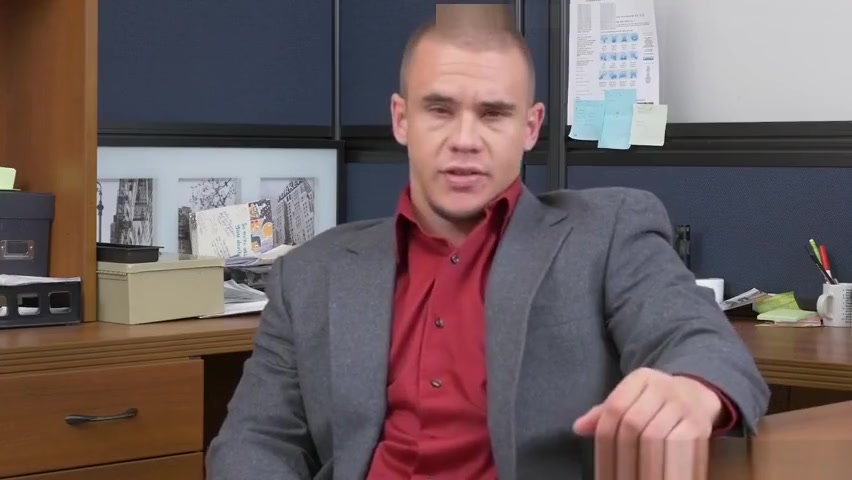 Office straight stud assfucked on sexswing